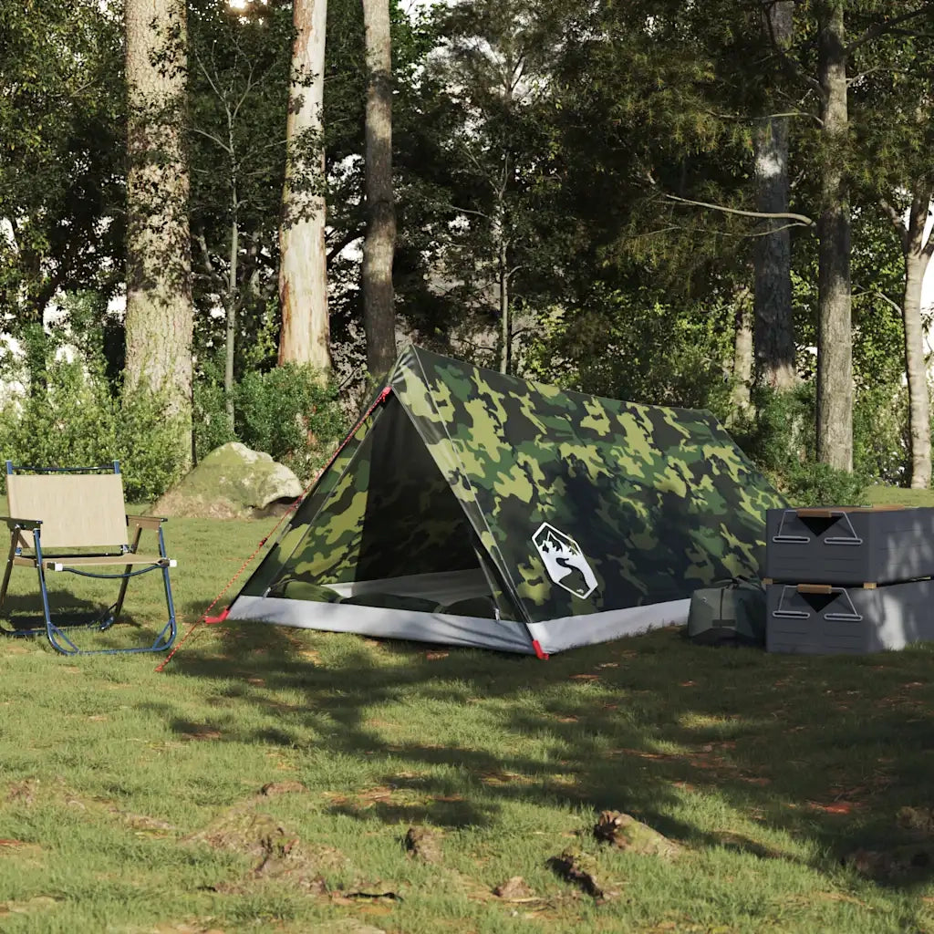 Tenda da Campeggio per 2 Persone Mimetica Impermeabile 4009626