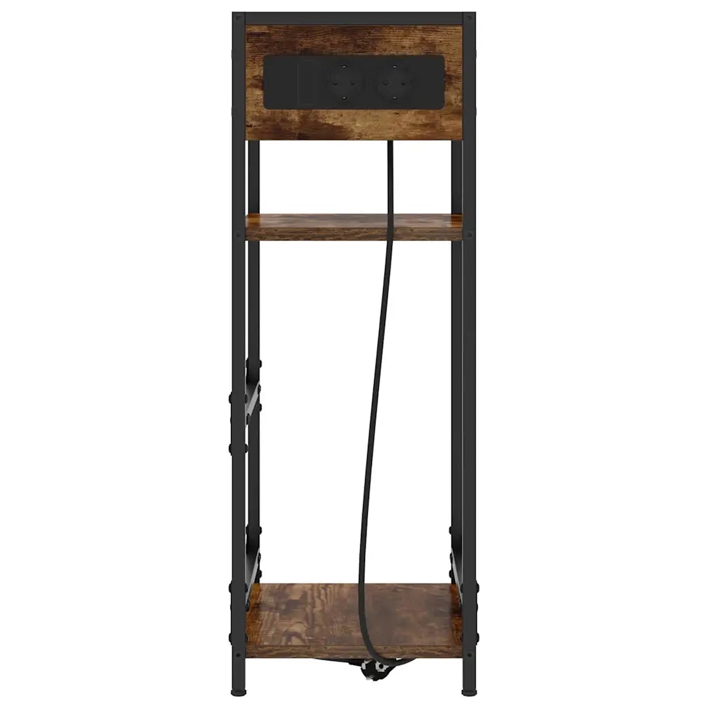 Comodino | Armadio da Notte | Mobiletto da notte Rovere fum¨¦ 40 x 27 x 76 cm Legno multistrato