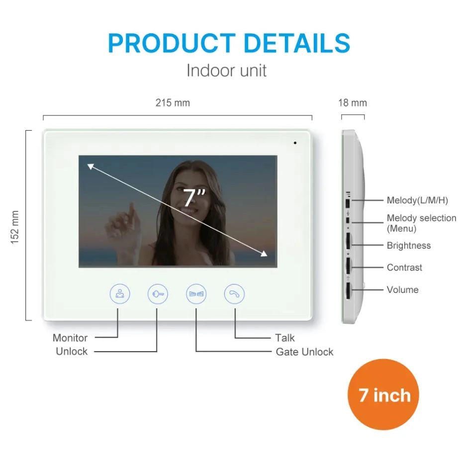Kit Videocitofono Bifamiliare 2 Monitor 7 Pollici WiFi 2 Bussate Gestibile da app Tuya SmartLife