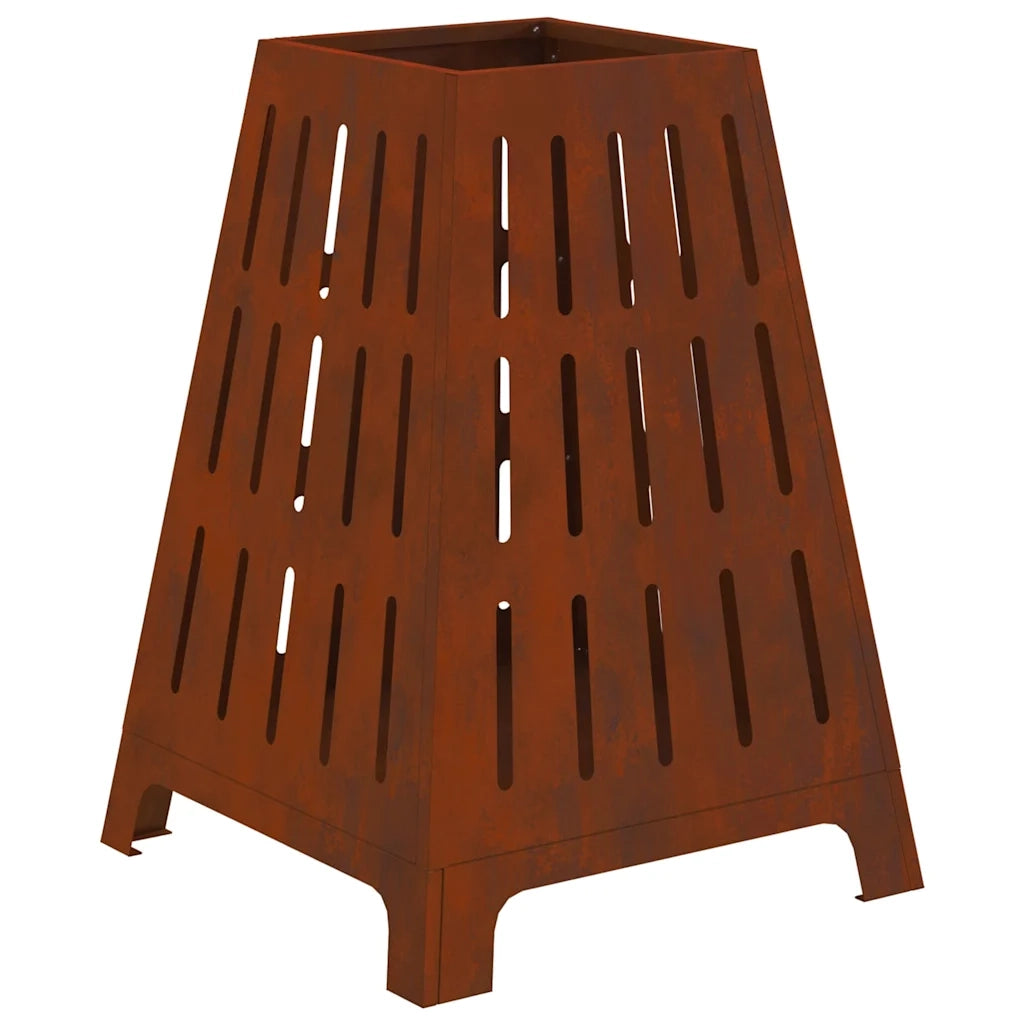 Focolare-Stufa-Camino Marrone 50 x 50 x 70 cm acciaio corten