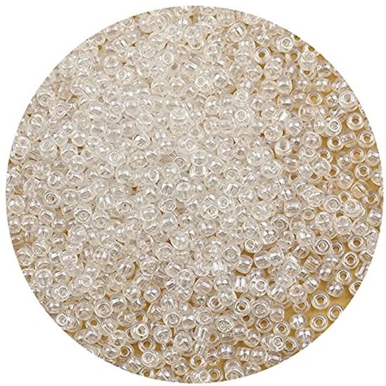 Kralen in vetro cristallo 4mm, color cristallo, per catena, 6/0 per bracciali, per gioielleria fai da te (vetro cristallo)