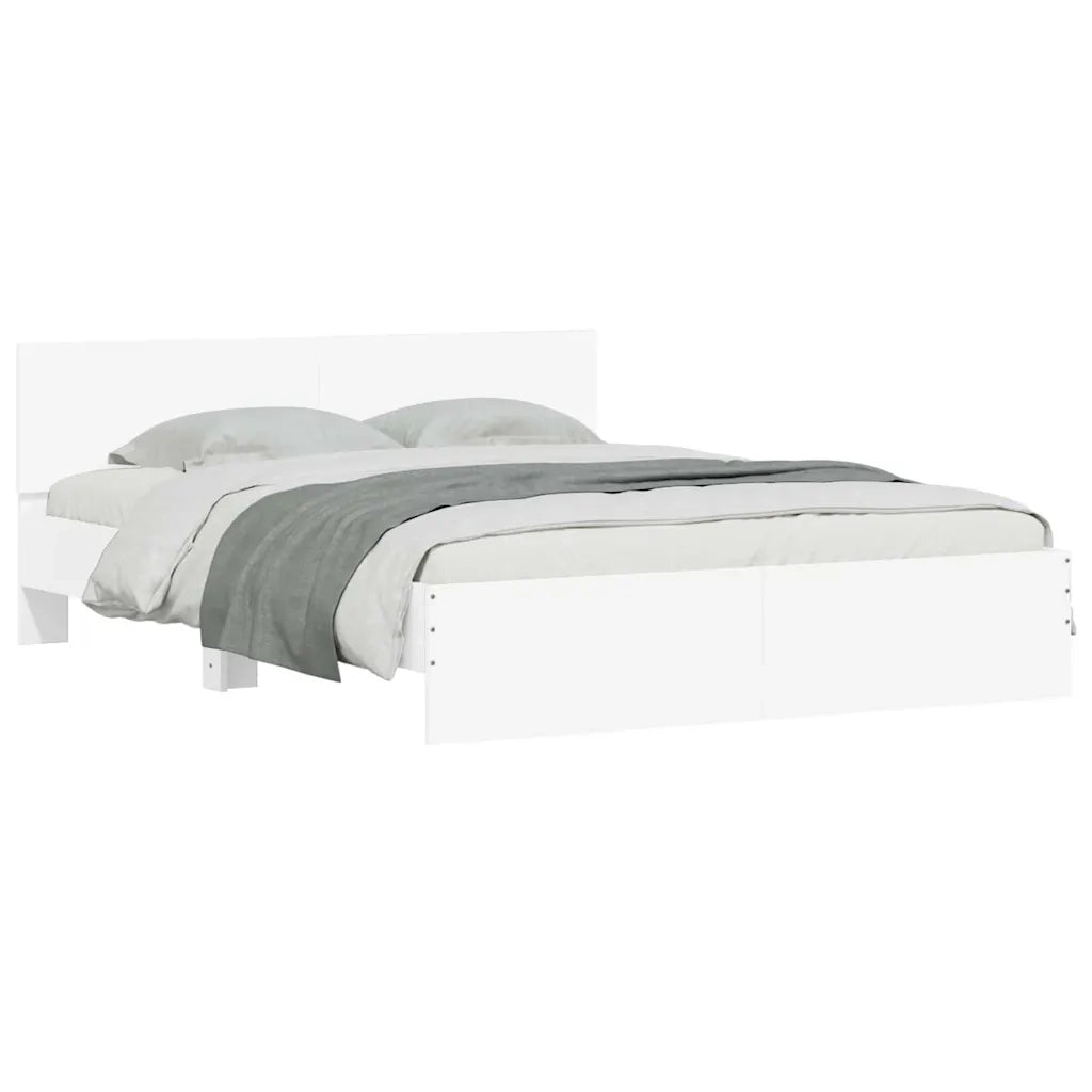 Struttura del letto Bianco 152 x 203 cm Legno multistrato 3402864