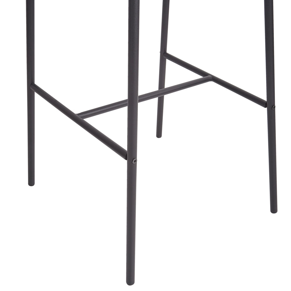 Set di 2 sedie da bar con seduta imbottita in tessuto marrone senza braccioli senza braccioli schienale curvo stile moderno