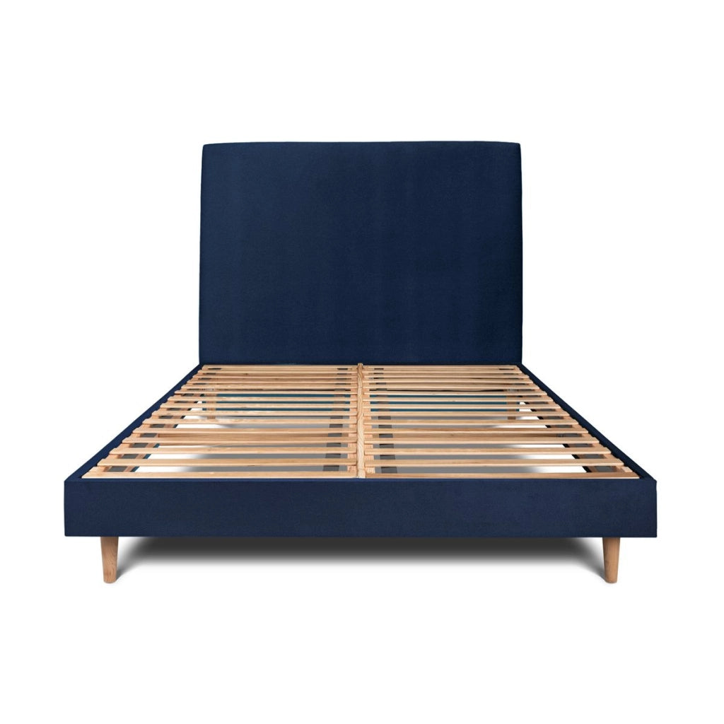 Letto 140x200 cm con testata imbottita - Tessuto velluto