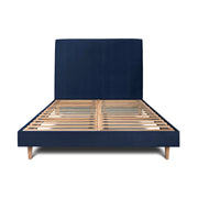 Letto 140x200 cm con testata imbottita - Tessuto velluto