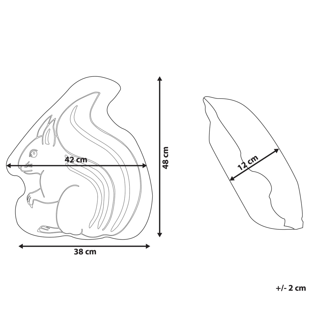 Cuscino per bambini Cuscino a forma di scoiattolo in tessuto bianco e Nero con imbottitura morbida per bambini
