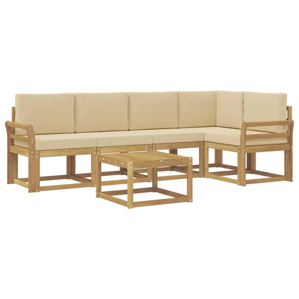 Set di divani da esterno con cuscino 6 pcs Bianco e Beige 3387667