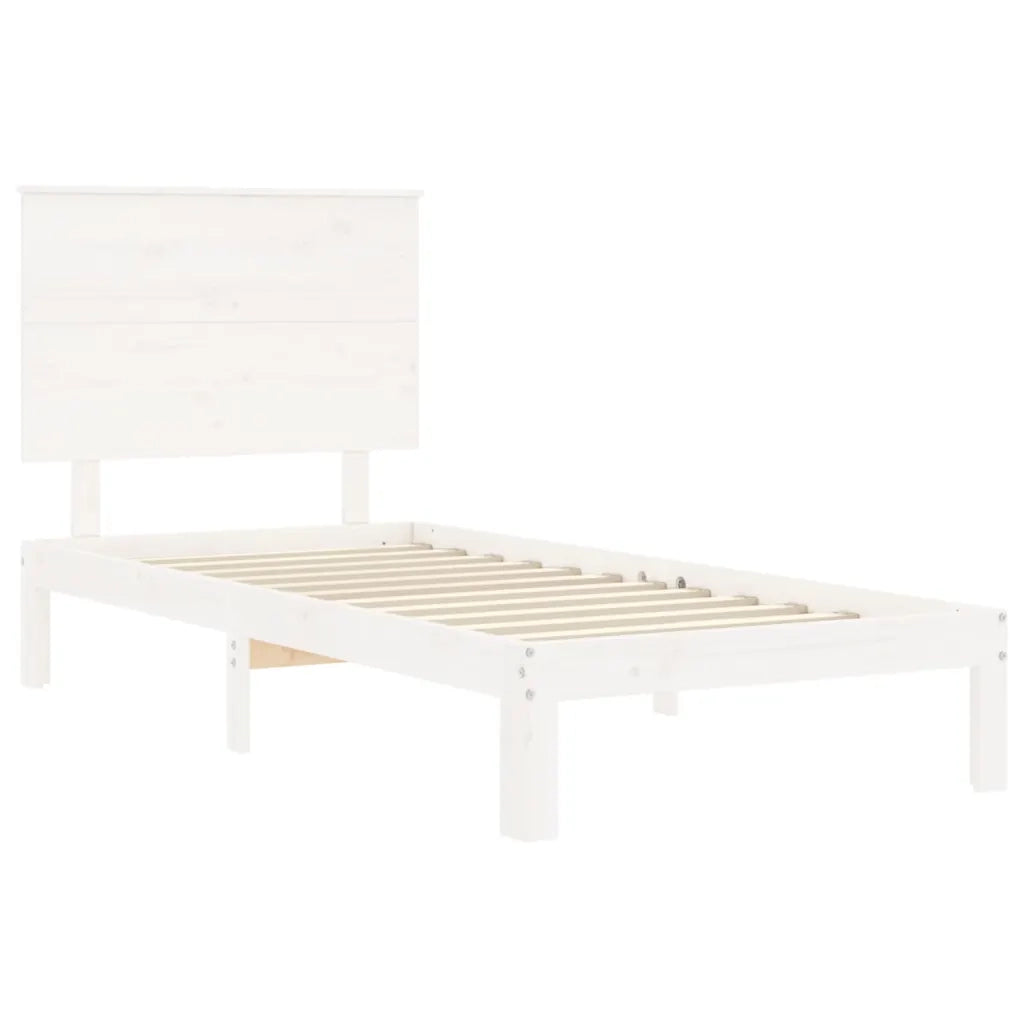 Giroletto senza Materasso Bianco 90x200 cm Legno Massello Pino