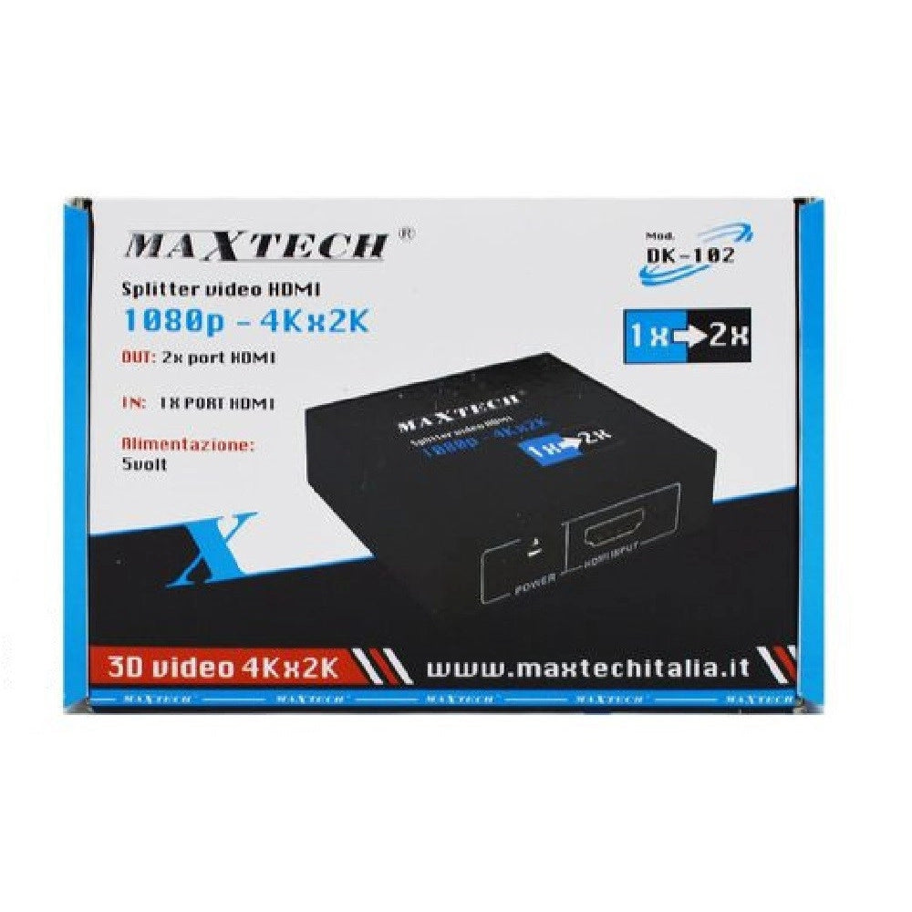 Trade Shop - Splitter Sdoppiatore 2 Porte Usb Hdmi Full Hd 1080p Tv Ps3 Xbox 3d 4k Maxtech Dk-102 -