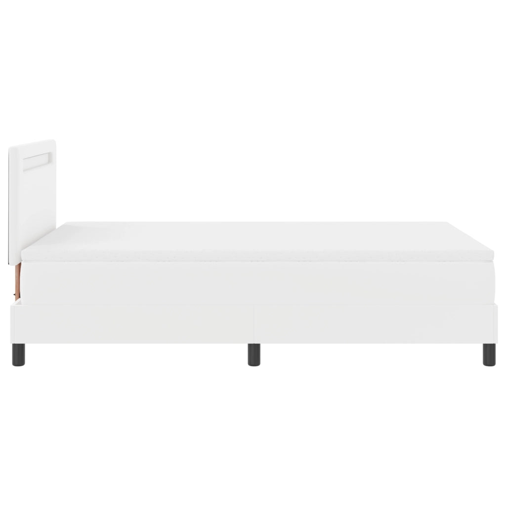 Letto con Rete a Molla e Materasso Bianco 120x200 cm in Ecopelle