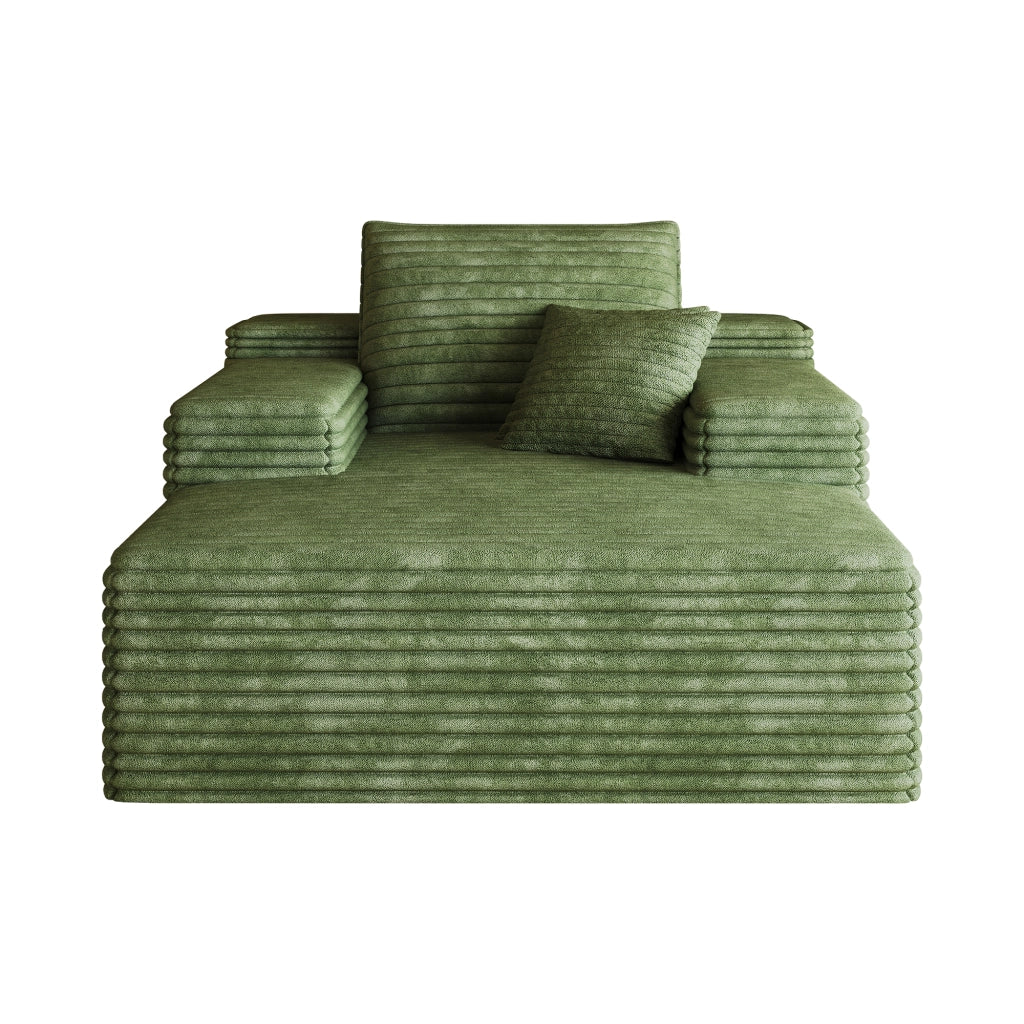 DIVANO Chaise longue 115 x 159 cm in tessuto verde