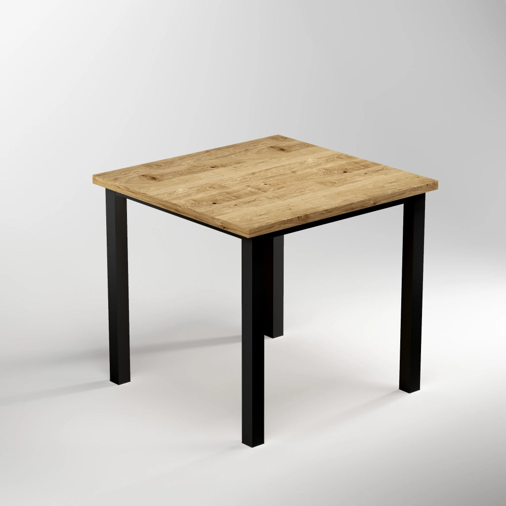 Emuca Gambe quadrate e struttura per tavolo, 50x50mm, 750x750, Verniciato nero, Acciaio, 1 u.