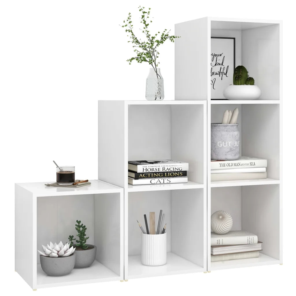 Set Mobili Porta TV 3 pz Bianco in Legno Multistrato 3080078