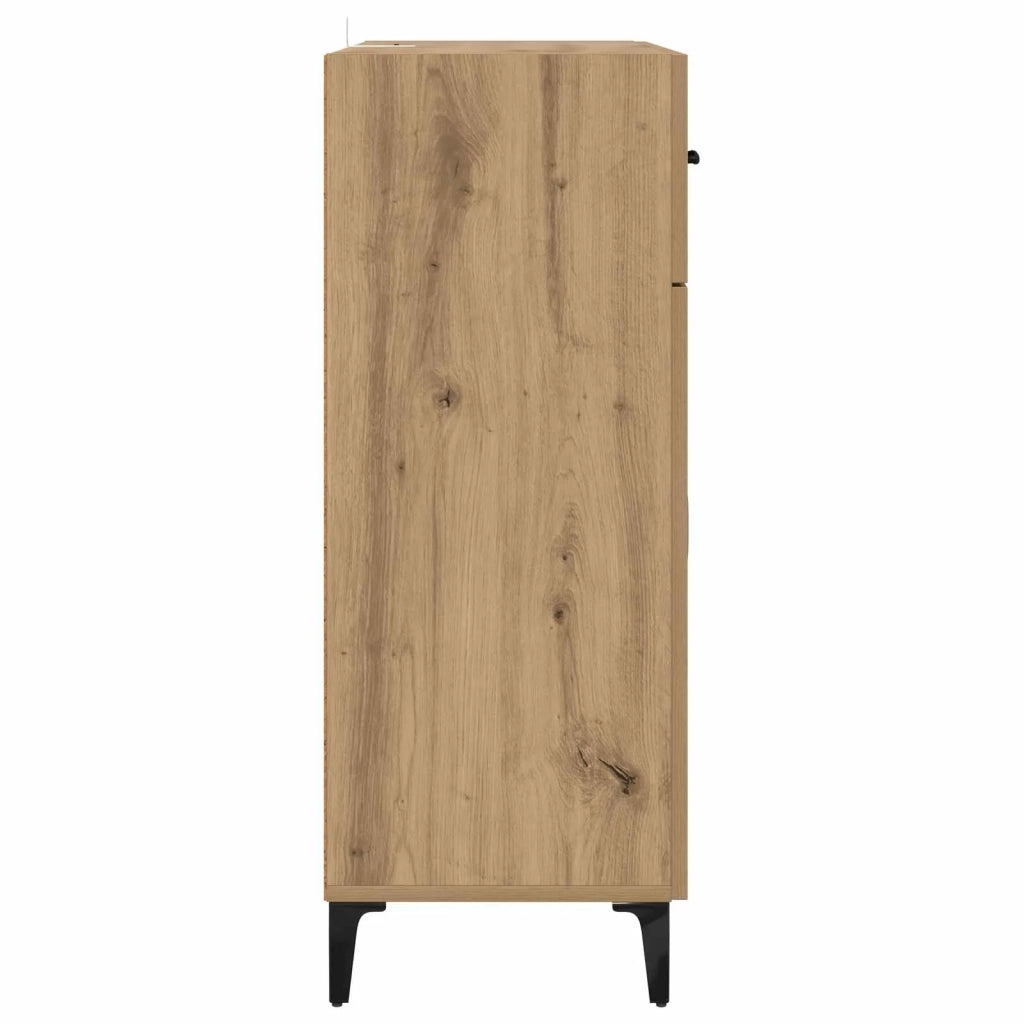 Credenza | Madia | Buffet da pranzo | Armadio da pranzo Rovere artigianale 69,5 x 34 x 90 cm Legno multistrato