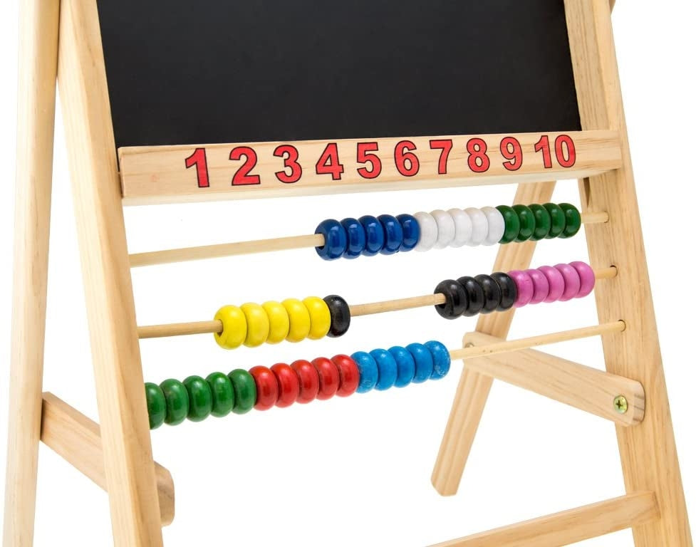 Lavagna per Bambini con Cavalletto e Pallottoliere in Legno H69 Kids Joy Gioca e Scrivi