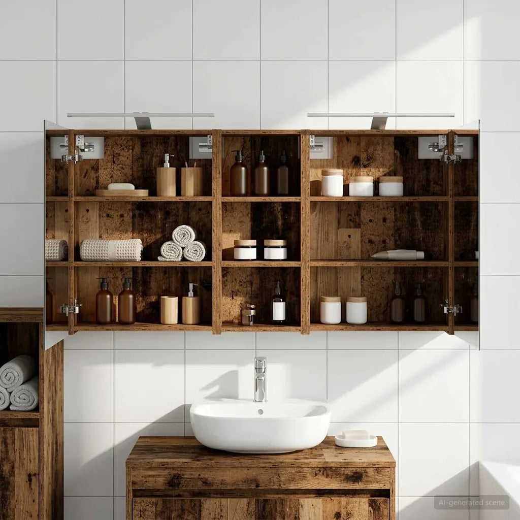 Set di Armadi da Bagno con lo scaffale 3 pcs 130 x 14,5 x 70 cm 3403774