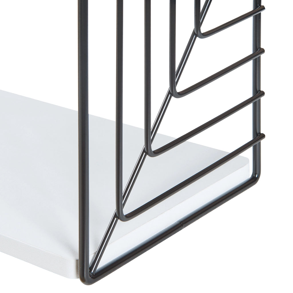 Mensola da Parete Moss a 2 Ripiani 39 x 18 x 23 cm - Nero / Bianco [en.casa]