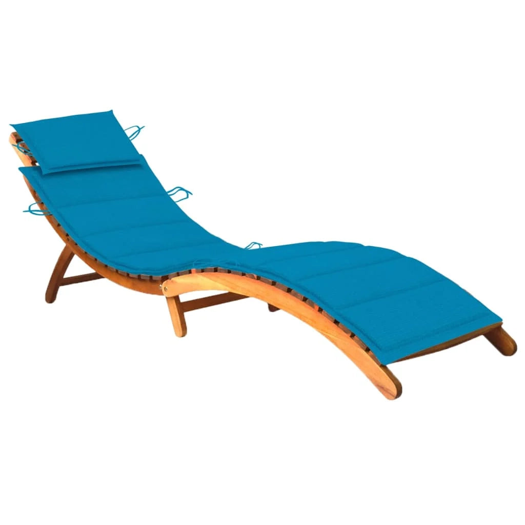 Sdraio sedia a sdraio lettino da giardino lettino da giardino terrazza mobili da esterno con cuscino legno massello di acacia 02_0012358