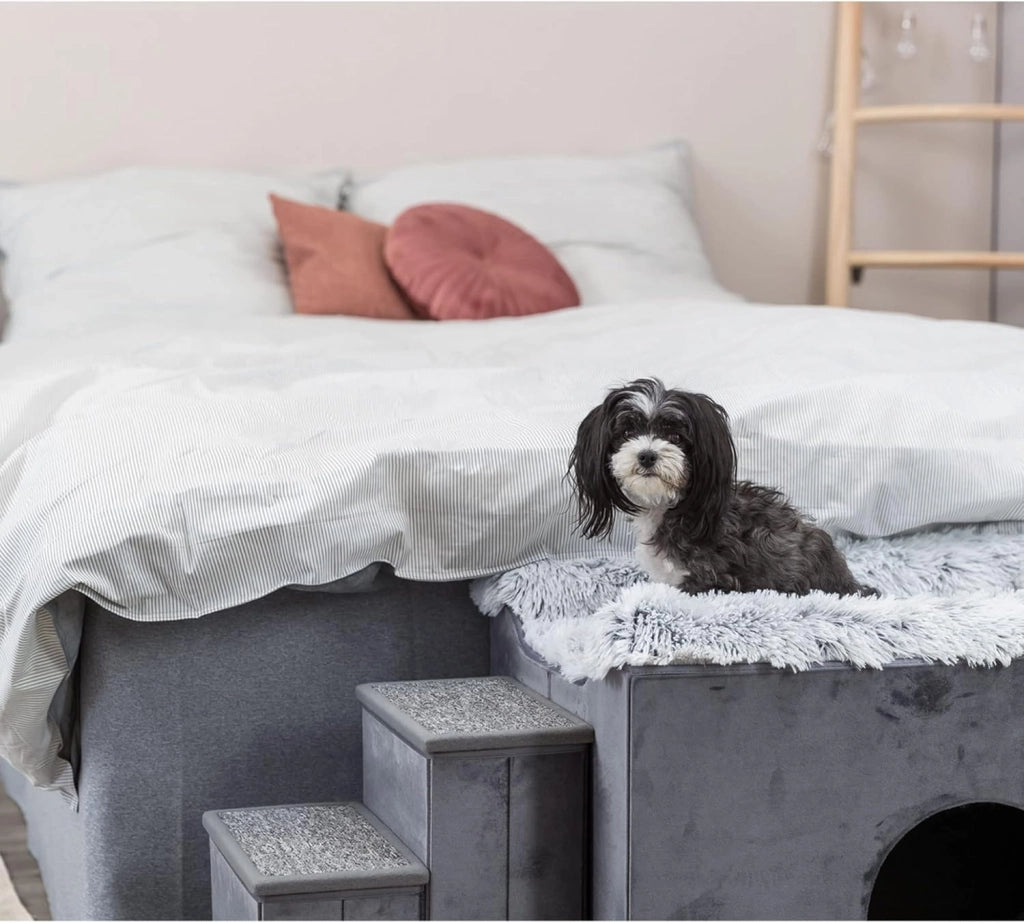 Cuccia per cani con scale, grigio (38039)