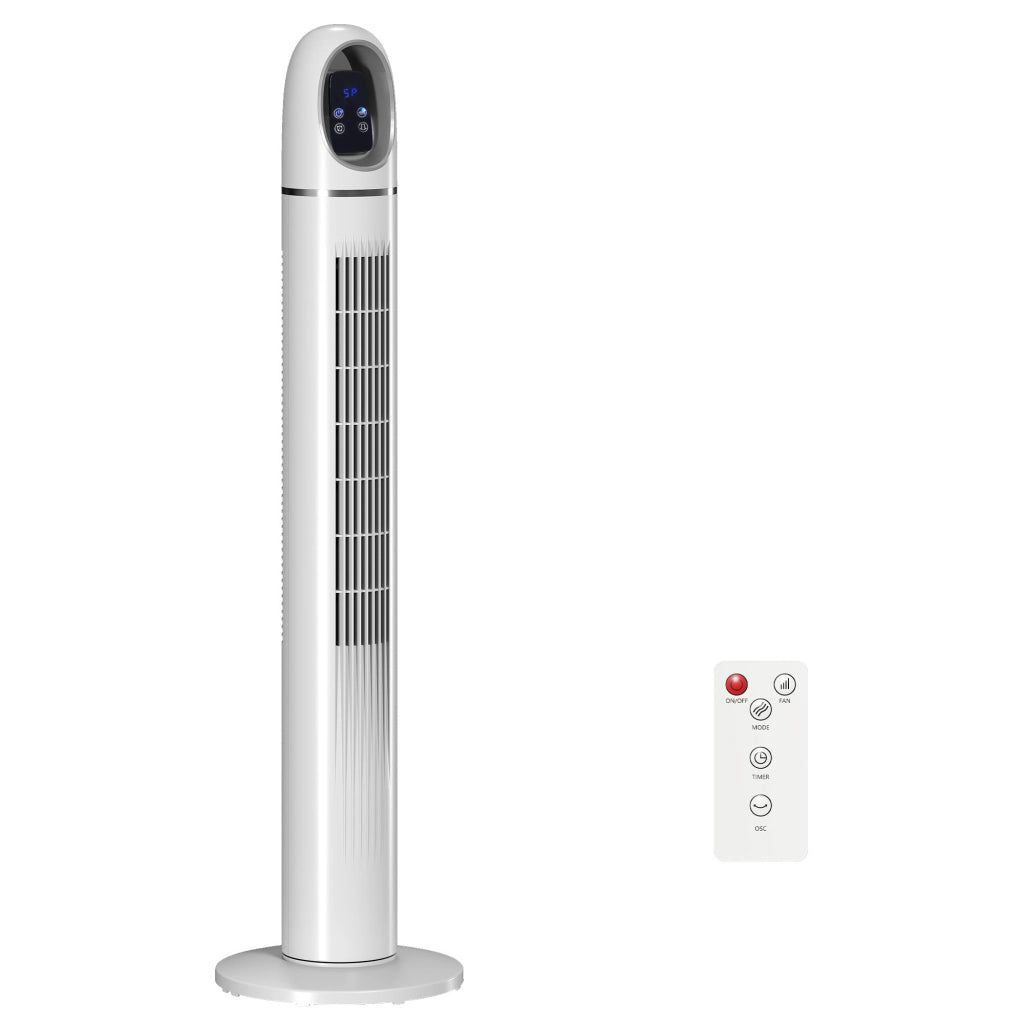 Ventilatore a Torre per Camera da Letto, Ventilatore da Pavimento Oscillante a 70¡ã, 4 Modalit¨¤, 3 Velocit¨¤, Timer 24 Ore, Bianco