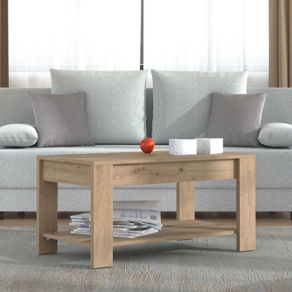 Signa, Tavolino da Salotto un Vano, 90x49.5x45.5h cm Marrone Rovere Nodi