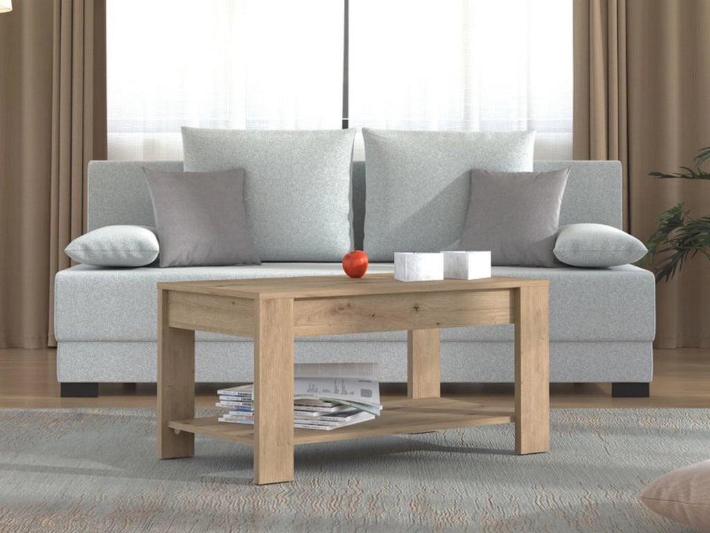 Signa, Tavolino da Salotto un Vano, 90x49.5x45.5h cm Marrone Rovere Nodi