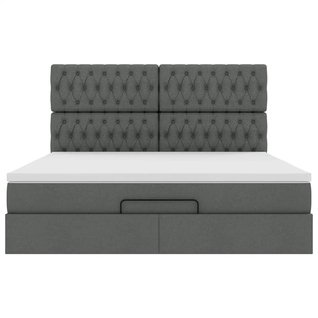 Struttura Letto Pouf con Materasso 180x200 cm in Tessuto 3313259