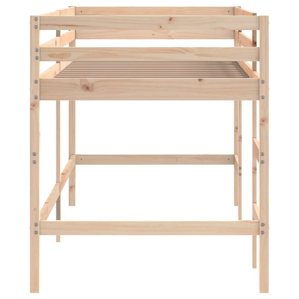 Letto Soppalco con Scala Bambini 80x200cm Massello Pino 835895