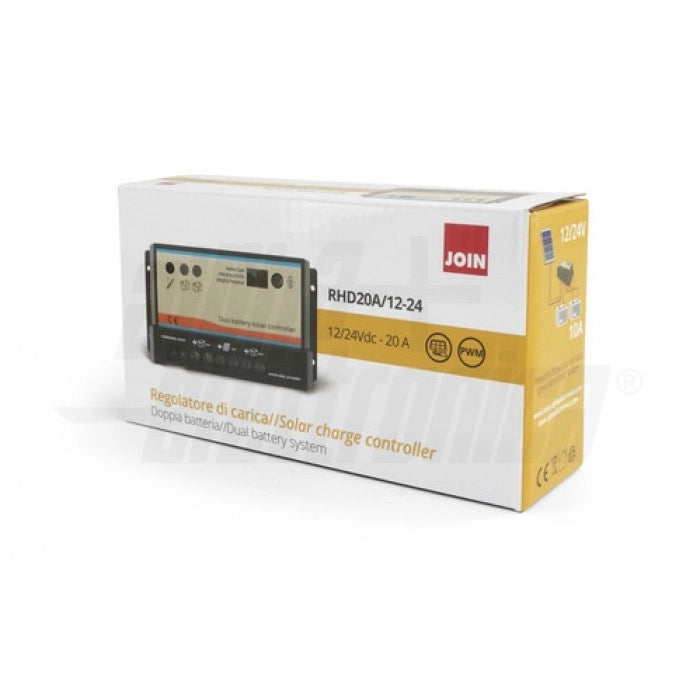 Regolatore di carica PWM 20A - 12/24V - Doppia Batteria