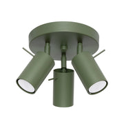 Plafoniera minimal verde oliva Ø20 3 spot GU10 Torque