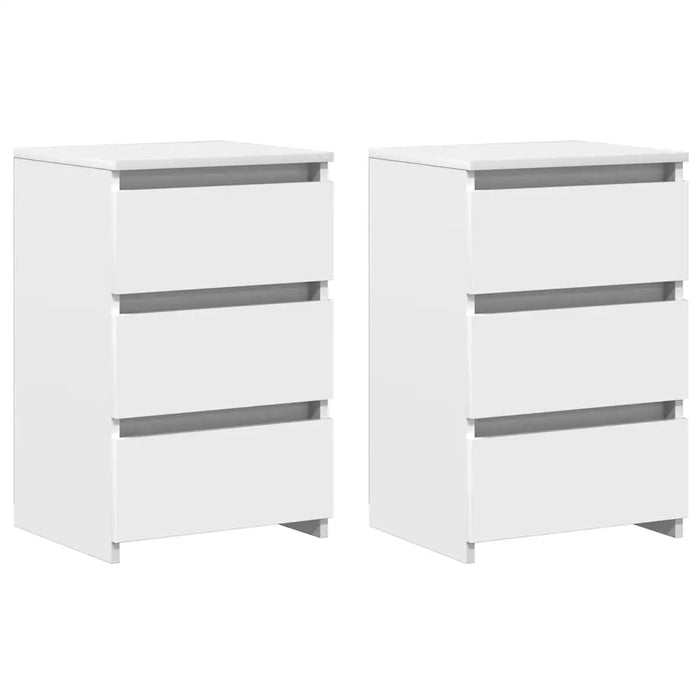 Comodini 2 pz Bianco Lucido 40x35x62,5 cm in Truciolato cod mxl 52237
