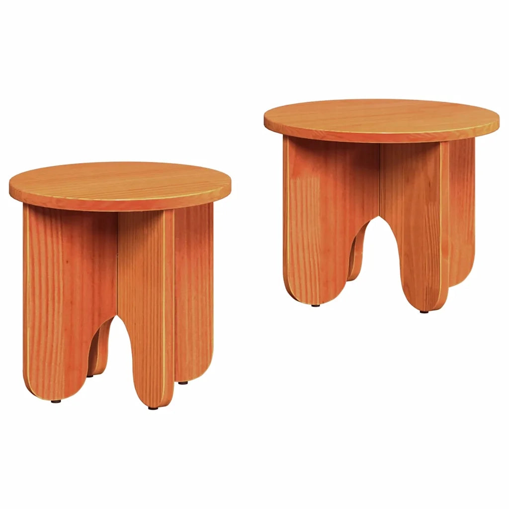 vidaXL Tavolino da salotto 2 pcs Cera marrone 39.5 x 39.5 x 30 cm