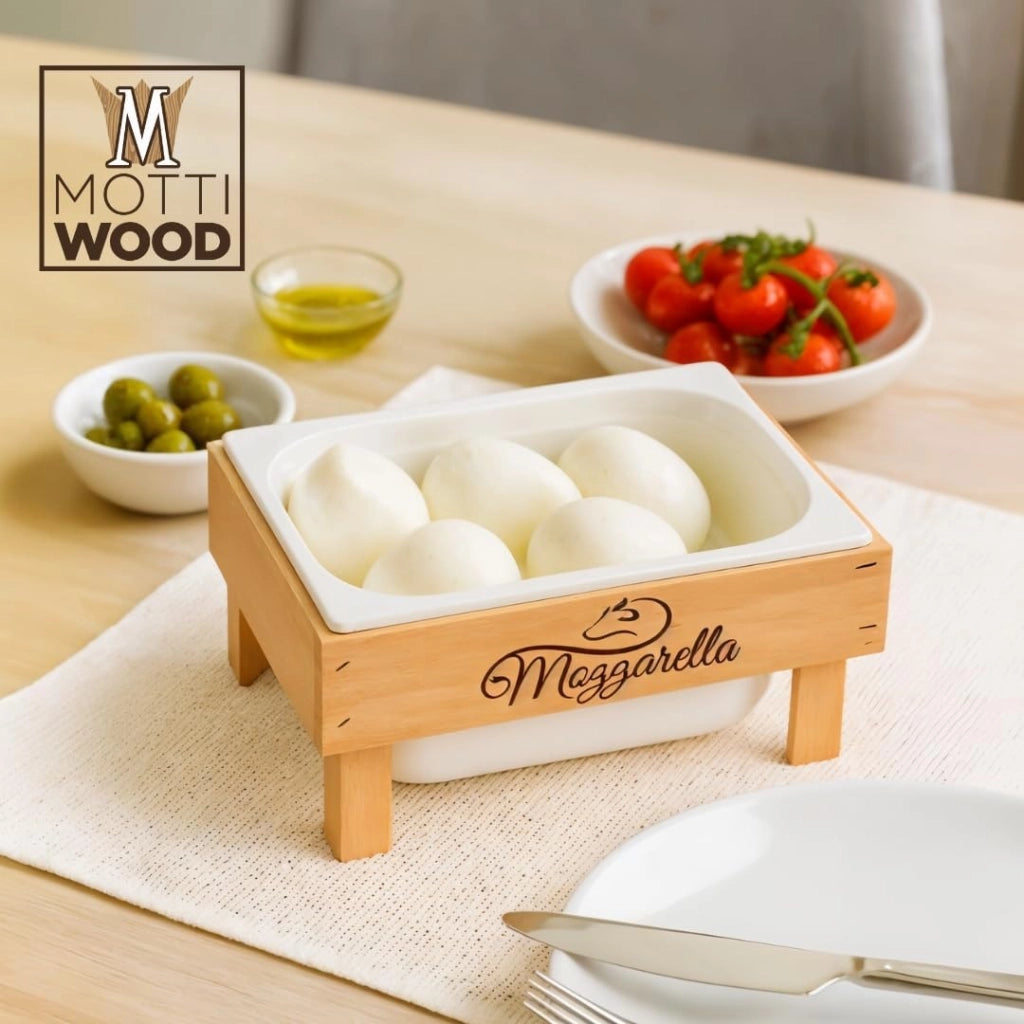 Cassetta Porta Mozzarella in Legno di Faggio 22 x 18 x 9 cm