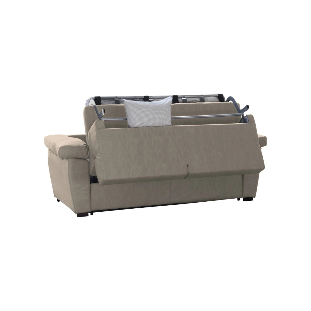 Fisciano, Divano Letto 2 Posti Sfoderabile Made in Italy, 205x95 cm Grigio Tortora