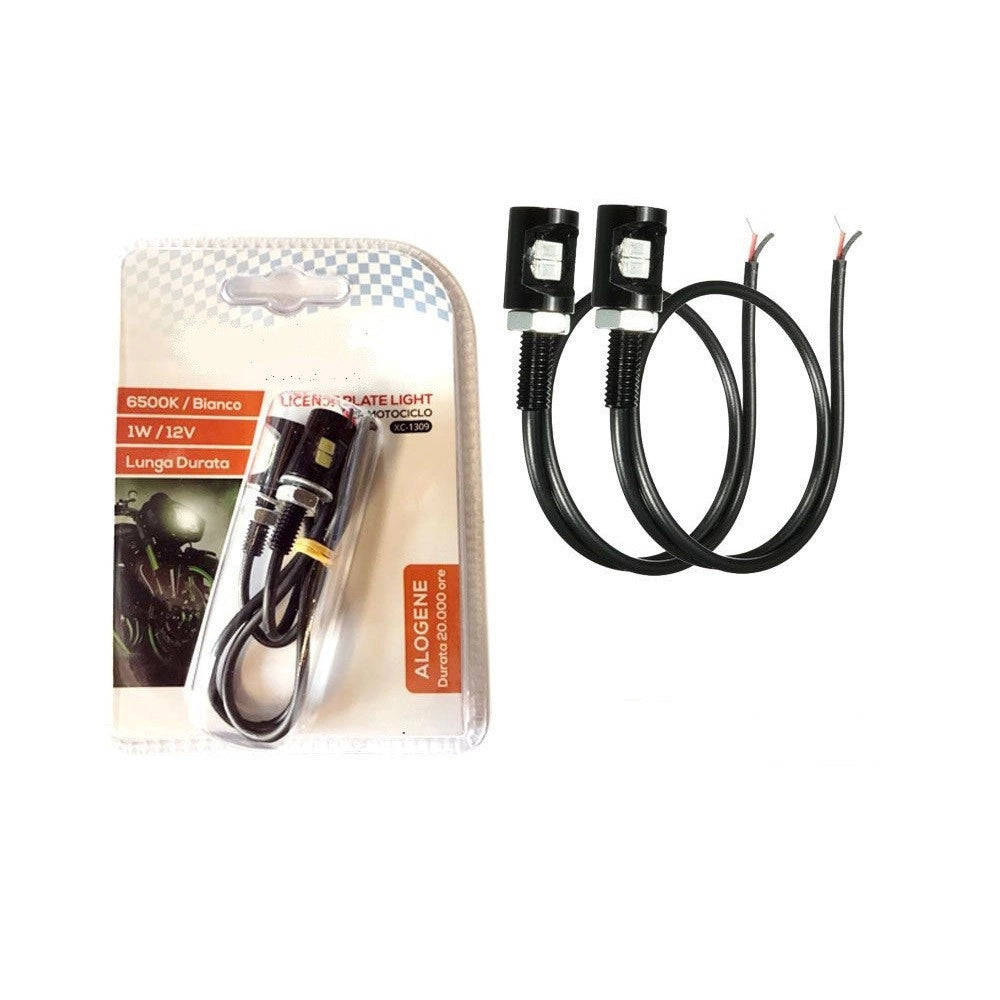 Trade Shop - Kit 2pz Luce A Led Per Targa Motociclo Moto Luce Bianca 6500k 1w Alogene Xc-1309 -