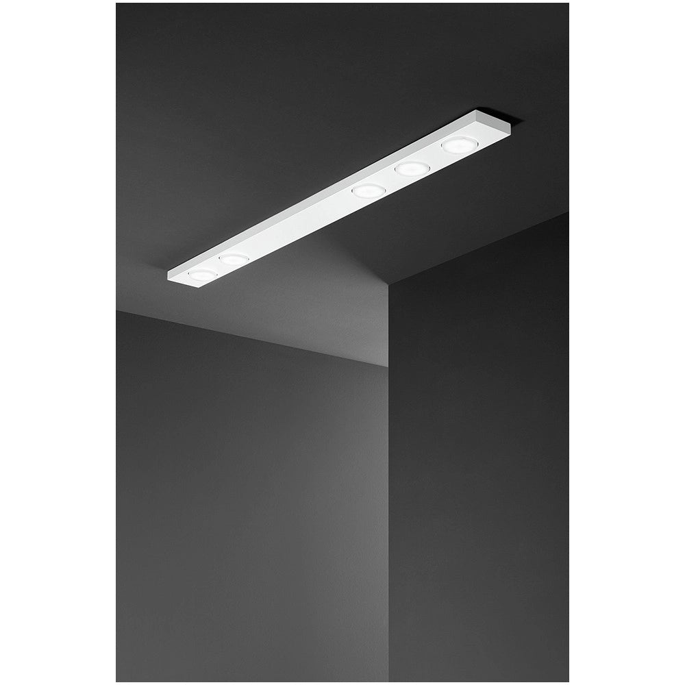 Bottone - Plafoniera Led da soffitto 5xGX53 max 15W, Rettangolare 120x10 cm, Metallo Verniciato, IP20 - Perenz - Bianca