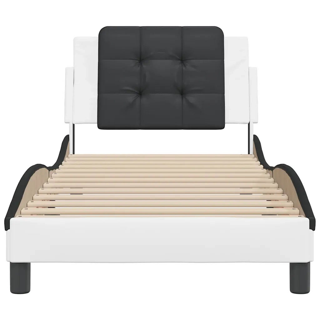 Giroletto senza Materasso Zadar Bianco e Nero 80x200 cm in Similpelle 3208148
