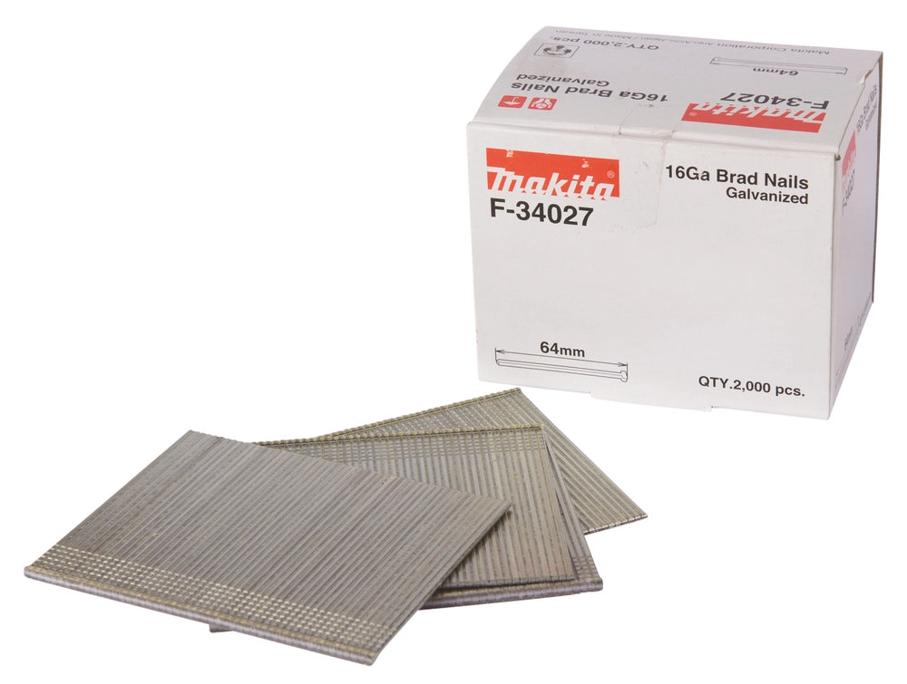 Makita F-34027 – Chiodi Brad 16 GA 64 mm (2000 pezzi) | consumabili per pistole chiodatrici