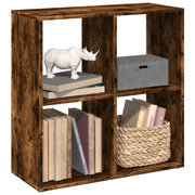 Libreria Divisorio-Scaffale per Libri-Mobile di Stoccaggio Rovere Fumo 69,5x29x69,5 cm in Truciolato