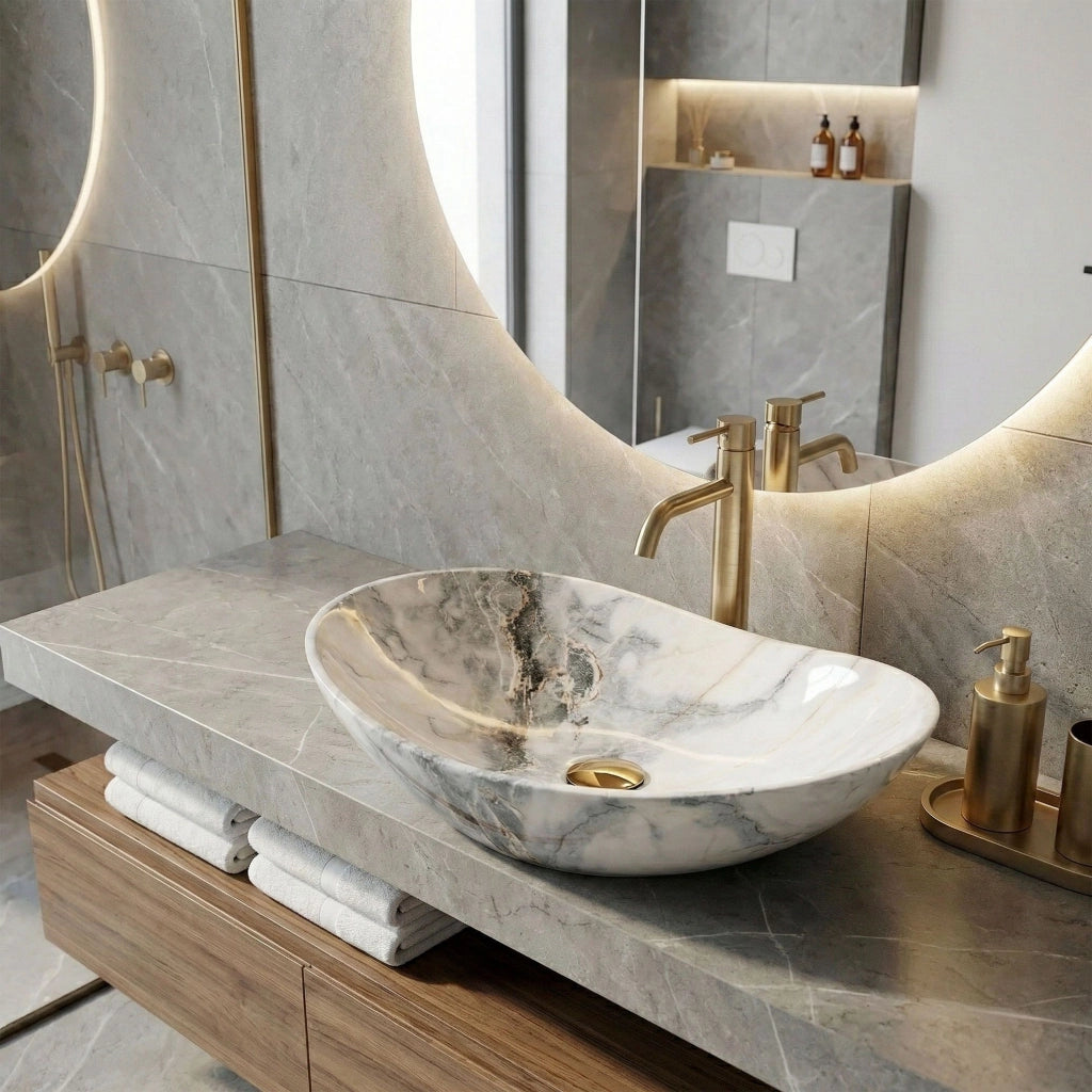 Lavabo Da Appoggio Rea Royal Granit