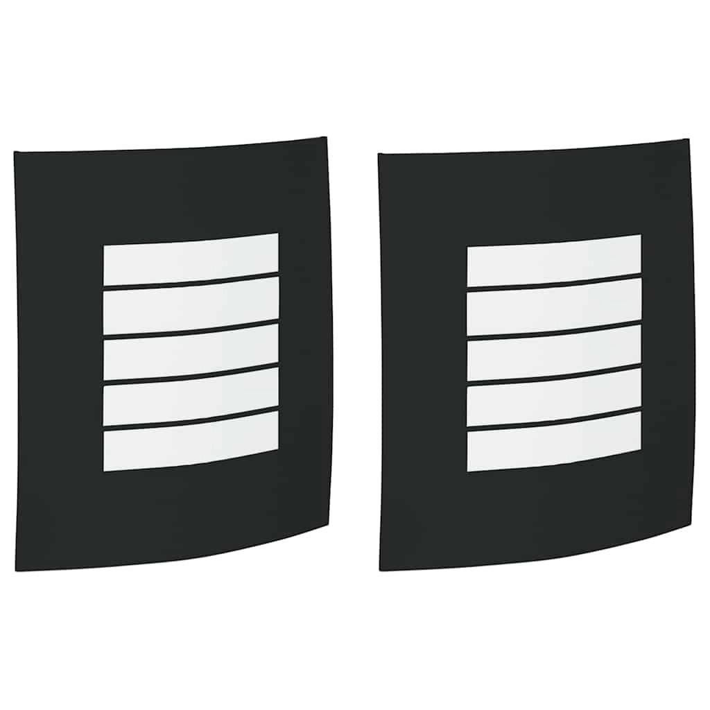 Set di 2 moderne lampade da parete per esterni 23,5 x 9 x 26 cm illuminazione durevole stile contemporaneo acciaio inossidabile nero 02_0056520