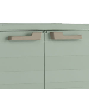 Armadio da Giardino 2 Ripiani 80x44x100 cm Keter Planet Outdoor Basso Grigio e Verde