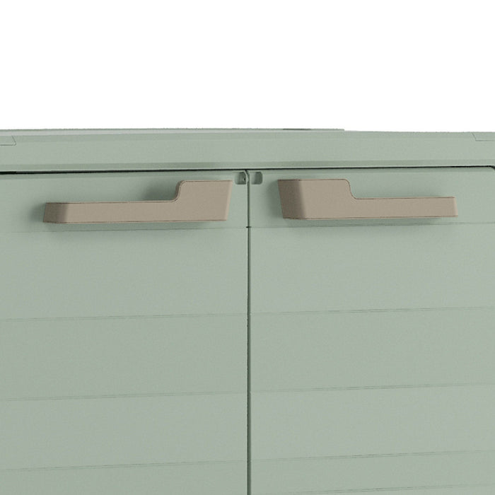 Armadio da Giardino 2 Ripiani 80x44x100 cm Keter Planet Outdoor Basso Grigio e Verde