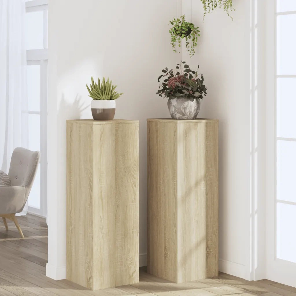 Supporti per piante | Sostegno per piante 2 pz Rovere Sonoma 33x33x100 cm Multistrato