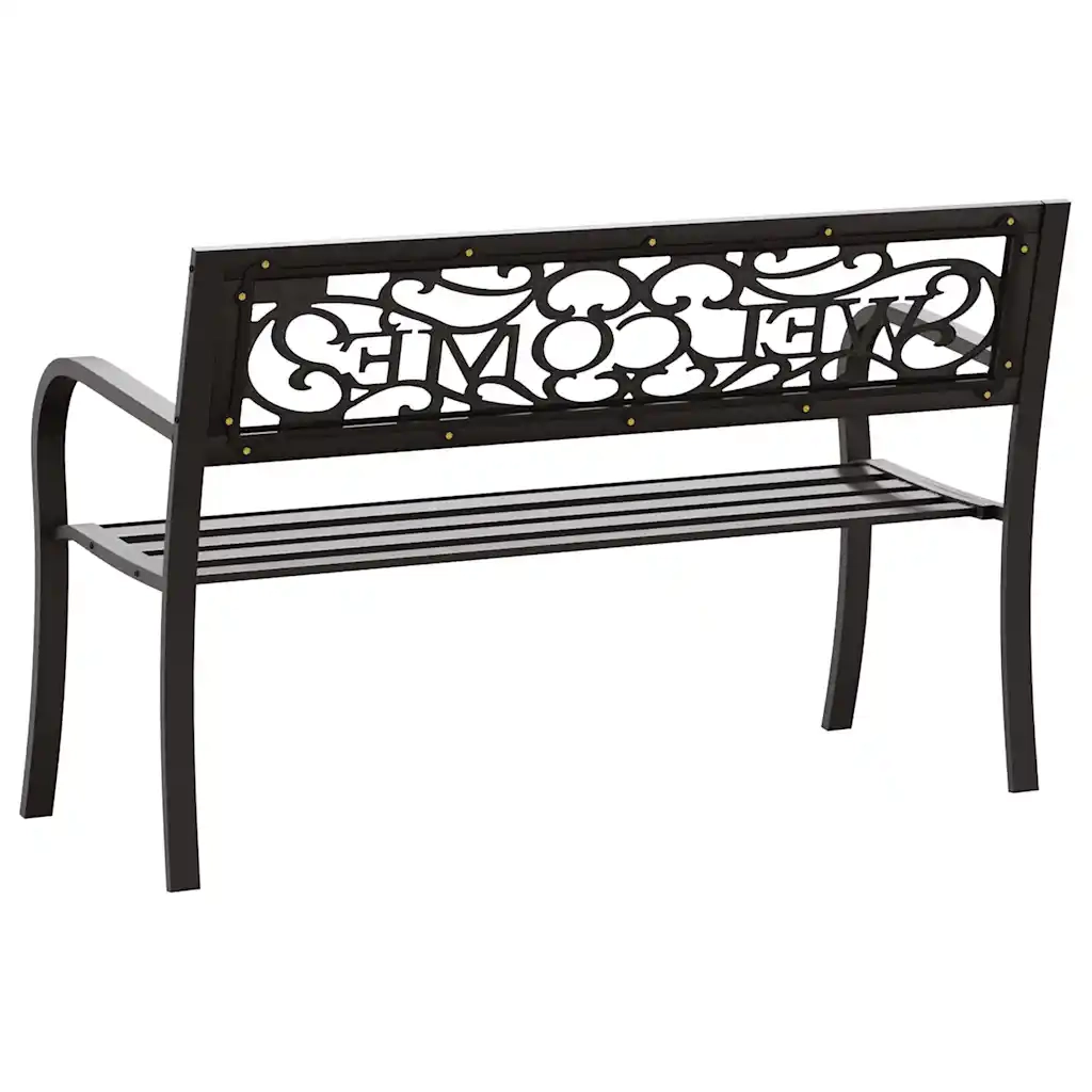 Panchina da Giardino | Panca da Giardino 125 cm in Acciaio Nera