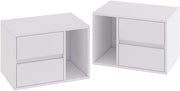 Comodino Vimogo, Bianco, Set di 2