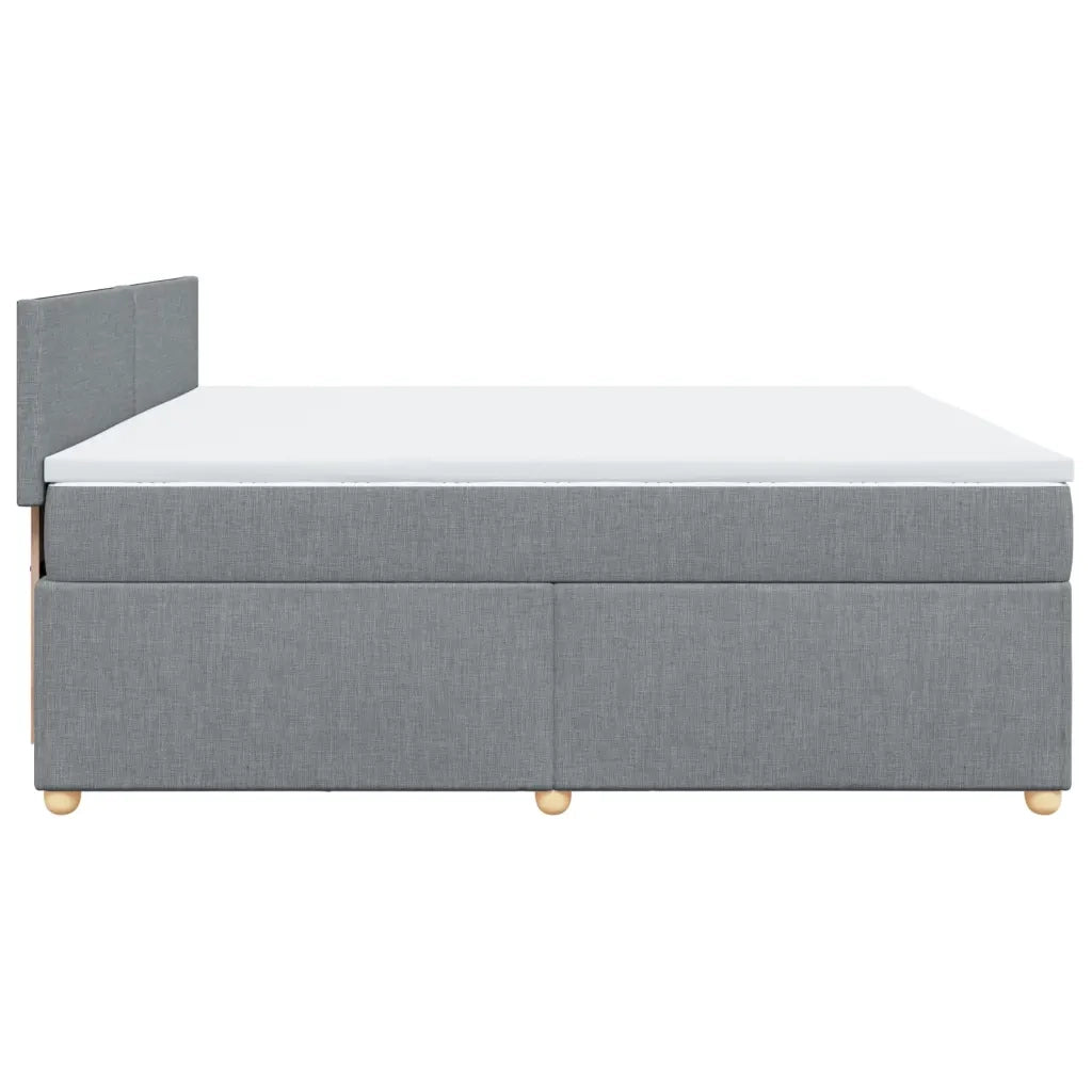 Giroletto a Molle con Materasso Grigio Chiaro 200x200cm Tessuto