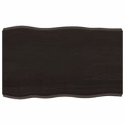 Piano Tavolo | Superficie Tavolo | Piano Scrivania Marrone Scuro 80x50x(2-6)cm in Rovere Non Trattato
