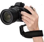 Cinturino di supporto per fotocamera in pelle - Adattabile - Supporto per fotocamera DSLR/SLR - Nero - Unico modello