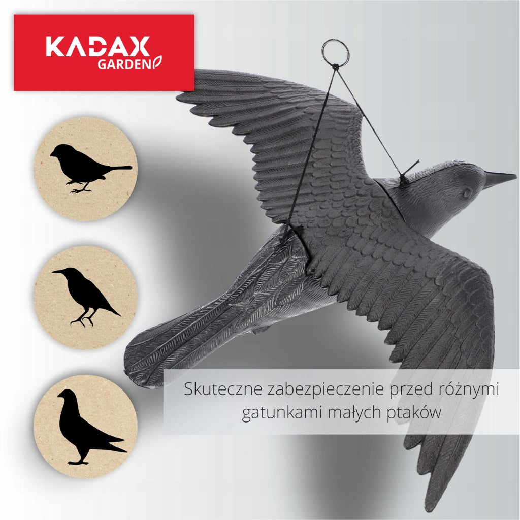 KADAX Grande dissuasore per uccelli a forma di corvo, ideale per allontanare piccioni, storni e uccelli in volo sul balcone (2 pezzi)